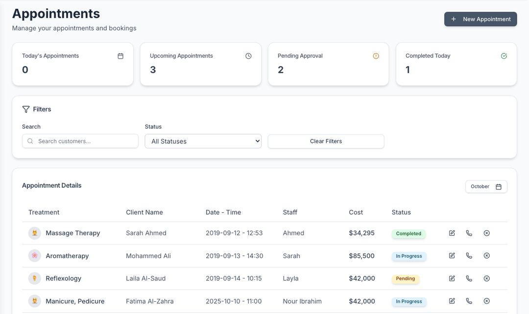 Online Bookings & Payments Dashboard
