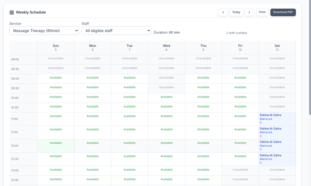 Smart Staff Scheduling Dashboard